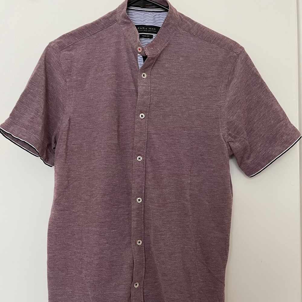 Zara Men Button Up Short Sleeve Shirt